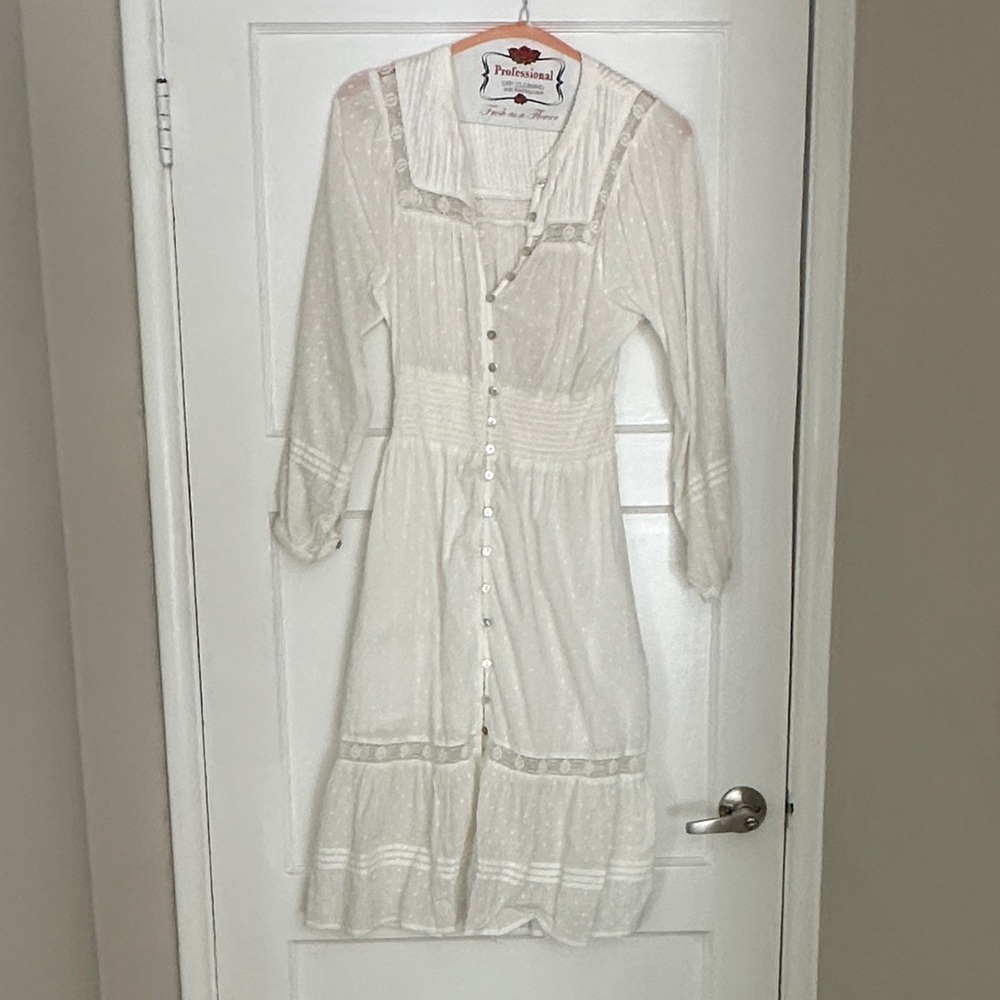 Cleobella White Long Sleeve Dress
